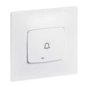 Poussoir avec fonction voyant lumineux et symbole sonnerie Neptune - blanc|Legrand-LEG091344