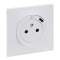Prise de courant avec chargeur USB Type-C Neptune complet - blanc