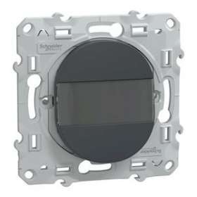 Ovalis - poussoir à fermeture avec porte-étiquette - 10AX - Anthracite|Schneider Electric-SCHS340266