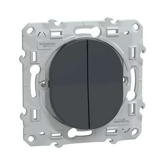 Ovalis - combiné va et vient+poussoir - 10AX - Anthracite|Schneider Electric-SCHS340285
