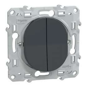 Ovalis - combiné va et vient+poussoir - 10AX - Anthracite|Schneider Electric-SCHS340285