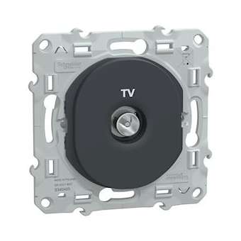 Ovalis - prise TV simple - Anthracite|Schneider Electric-SCHS340405