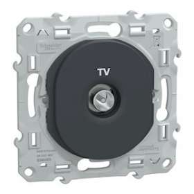 Ovalis - prise TV simple - Anthracite|Schneider Electric-SCHS340405