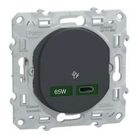 Ovalis - Chargeur USB-C 65W - Forte puissance pour charge app. mobiles - Anth|Schneider Electric-SCHS340406