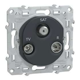 Ovalis - prise TV-R-SAT - Anthracite|Schneider Electric-SCHS340461
