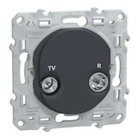 Ovalis - prise TV-R - Anthracite|Schneider Electric-SCHS340451