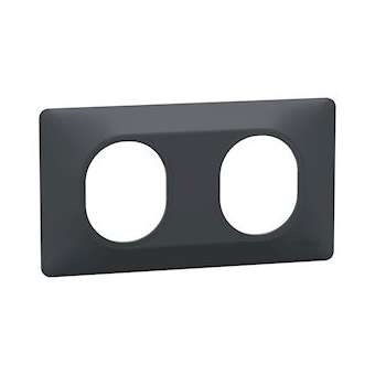 Ovalis C Series - Styl - cover frame - 2 gangs H/V71 - anthracite|Schneider Electric-SCHS340704