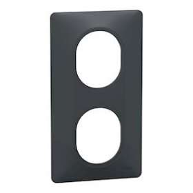 Ovalis C Series, Styl, cover frame, 2 gangs V57, anthracite|Schneider Electric-SCHS340724