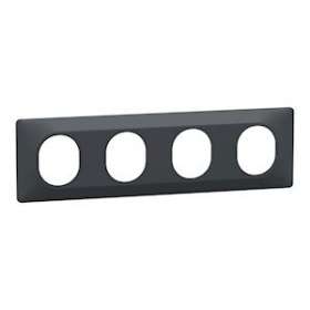 Ovalis C Series - Styl - cover frame - 4 gangs H/V71 - anthracite|Schneider Electric-SCHS340708