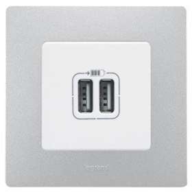 Plaque 1 poste Niloé - Argent|Legrand-LEG096705