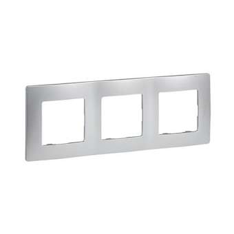 Plaque Niloé 3 postes - Argent|Legrand-LEG096725
