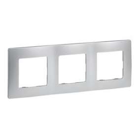 Plaque Niloé 3 postes - Argent|Legrand-LEG096725