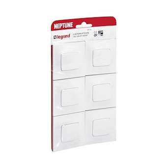 Lot de 6 interrupteurs ou va-et-vient Neptune - blanc|Legrand-LEG200250