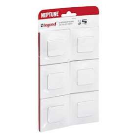 Lot de 6 interrupteurs ou va-et-vient Neptune - blanc|Legrand-LEG200250