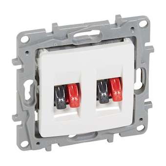 Prise double haut parleur Niloé bornes automatiques - finition Pur|Legrand-LEG664781