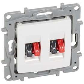 Prise double haut parleur Niloé bornes automatiques - finition Pur|Legrand-LEG664781