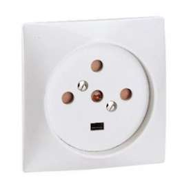 Socle 3P+N+T à vis avec éclips 80x80mm - étiquette avec Gencod|Legrand-LEG090138