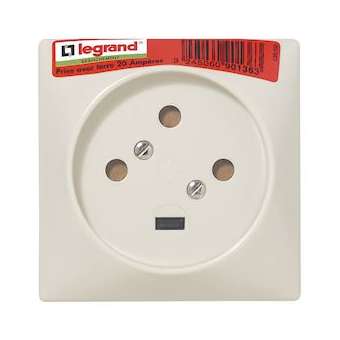Socle 3P+T à vis avec éclips de protection 80x80mm - étiquette avec Gencod|Legrand-LEG090136
