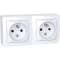 Alréa double prise de courant 2P + T connexion à vis, avec cadre saillie blanc P|Schneider Electric-SCHALB62472P