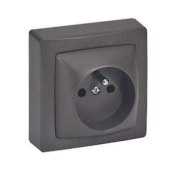 Prise de courant avec terre Appareillage Saillie bornes auto - Marron|Legrand-LEG097631