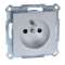 Merten M-Plan - prise 2P+T - NF - borne auto - aluminium|Schneider Electric-SCHMTN2500-0460