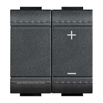 Variateur toutes lampes 2 fils sans neutre Livinglight - Anthracite - 2 modules|Bticino-TICL4411N