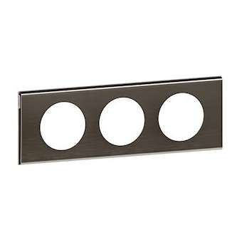 Plaque Céliane Matières 3 postes - finition Black Nickel|Legrand-LEG069033