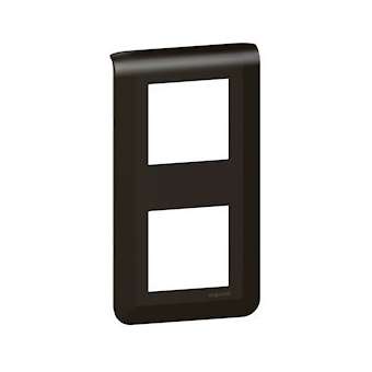 Plaque de finition verticale Mosaic pour 2x2 modules noir mat|Legrand-LEG079062L