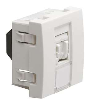 Systo prise RJ45 catégorie 6 FTP pour Grade 2 2 modules Blanc|Hager-HAGWS223