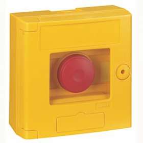 Coffret bris de glace double position IP44 jaune - montage en saillie|Legrand-LEG038001