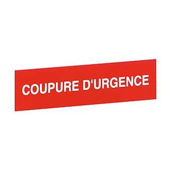 Etiquette autocollante 'coupure d'urgence' - pour coffret 'bris de glace'|Legrand-LEG038094