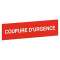 Etiquette autocollante 'coupure d'urgence' - pour coffret 'bris de glace'