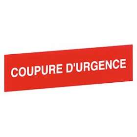 Etiquette autocollante 'coupure d'urgence' - pour coffret 'bris de glace'|Legrand-LEG038094