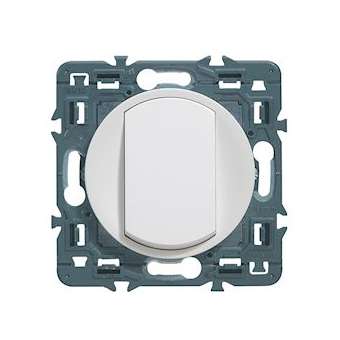 Interrupteur ou va-et-vient doigt large Céliane Soft 10A - blanc avec support|Legrand-LEG099720