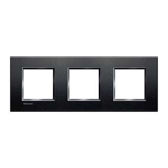 Plaque Livinglight Neutre 2+2+2 modules horizontal ou vertical - Anthracite|Bticino-TICLNA4802M3AR