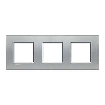 Plaque Livinglight Neutre 2+2+2 modules horizontal ou vertical - Tech|Bticino-TICLNA4802M3TE