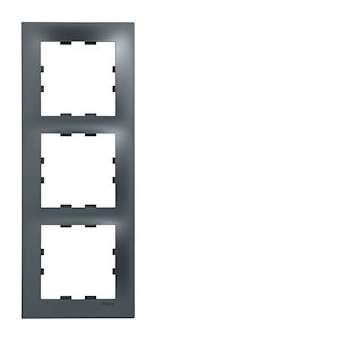 Kallysta pop plaque 3 postes verticale entraxe 71 coloris Carbone|Hager-HAGWKN509