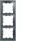 Kallysta pop plaque 3 postes verticale entraxe 71 coloris Carbone|Hager-HAGWKN509