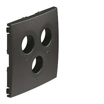 Kallysta enjoliveur pour prise TV+FM+SAT coloris Carbone|Hager-HAGWK742C
