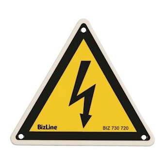 Affichette triangle 'Danger électrique' 100 x 100 mm PVC (x 3)|Bizline-BIZ730720