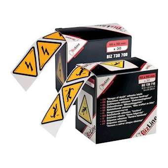 Signalisation adhésive triangle 'Homme foudroyé' 50 x 50 mm (x 30)|Bizline-BIZ730710