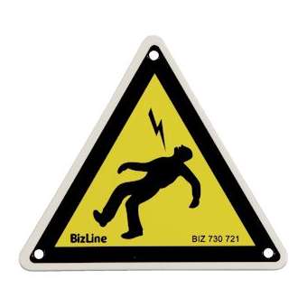 Affichette triangle 'Homme foudroyé' 100 x 100 mm PVC (x 3)|Bizline-BIZ730721