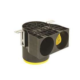 Manchette Optiflex courte D125 coudée à 90DEG avec 2 piquages pour conduit D75|Aldes-ALD11091996
