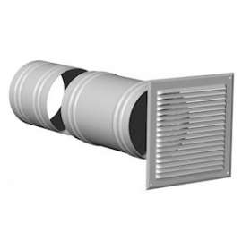 Grille de façade aluminium à auvent avec manchon télescopique, D 200 mm|S&P France ( Unelvent )-UNE875310