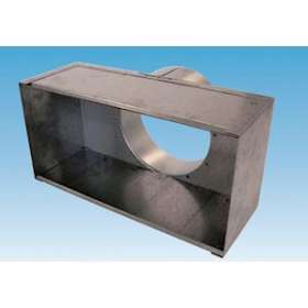 Plénum galva, raccord arrière D 250 mm pour GAO/GAF/GRM/GLF/GRE, D 300 x 300 mm|S&P France ( Unelvent )-UNE872759