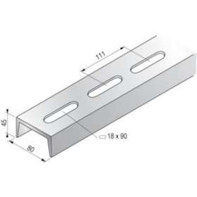 Profilé UPN perforé, 45x80x45, 3m, épaisseur 6, GC|Niedax France-NDX642008