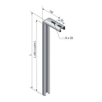 Pendard STRUT C 41x21, longueur 500 mm, SZ|Niedax France-NDX677705