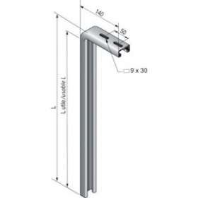 Pendard STRUT C 41x21, longueur 500 mm, SZ|Niedax France-NDX677705