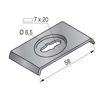 Clame U40, I2, pour assemblage de virages découpés ou suspente plafond|Niedax France-NDX554032