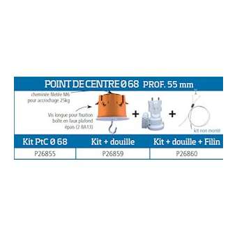 Kit centre dcl diamètre 68 mm + douille E27 + Kit 35 kg|SIB-SIBP26860